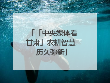「中央媒体看甘肃」农耕智慧 历久弥新