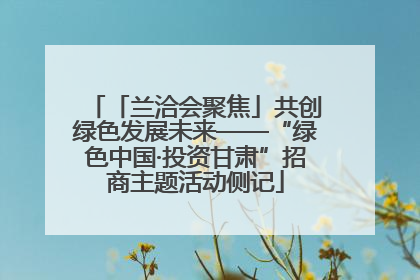 「兰洽会聚焦」共创绿色发展未来——“绿色中国·投资甘肃”招商主题活动侧记