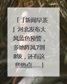 「新闻早茶」河北发布大风蓝色预警，多地阵风7到8级，还有这些热点……