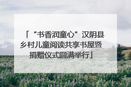 “书香润童心”汉阴县乡村儿童阅读共享书屋暨捐赠仪式圆满举行
