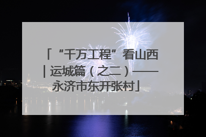 “千万工程”看山西｜运城篇（之二）——永济市东开张村