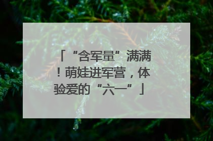 “含军量”满满！萌娃进军营，体验爱的“六一”
