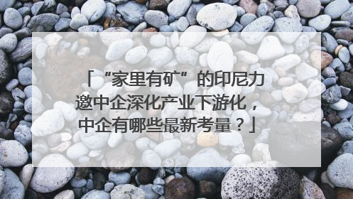 “家里有矿”的印尼力邀中企深化产业下游化，中企有哪些最新考量？