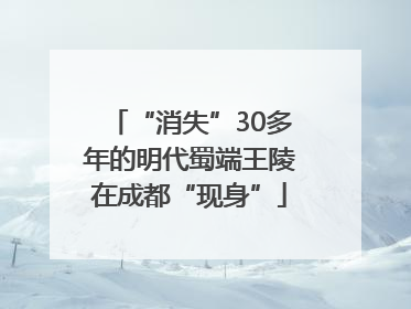 “消失”30多年的明代蜀端王陵在成都“现身”
