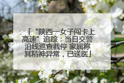 “陕西一女子闯卡上高速”追踪：当日交警沿线巡查截停 家属称其精神异常，已送医