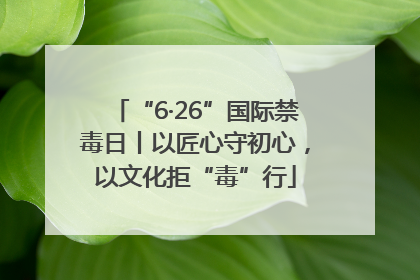 “6·26”国际禁毒日丨以匠心守初心，以文化拒“毒”行