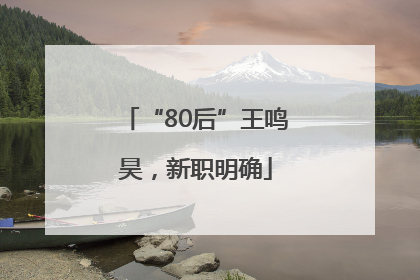 “80后”王鸣昊，新职明确