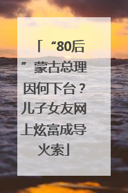 “80后”蒙古总理因何下台？儿子女友网上炫富成导火索