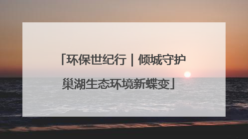 环保世纪行｜倾城守护 巢湖生态环境新蝶变