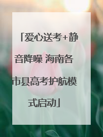 爱心送考+静音降噪 海南各市县高考护航模式启动