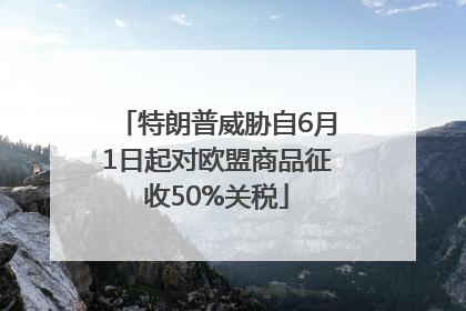特朗普威胁自6月1日起对欧盟商品征收50%关税
