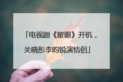 电视剧《耀眼》开机，关晓彤李昀锐演情侣