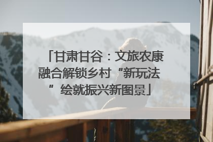 甘肃甘谷：文旅农康融合解锁乡村“新玩法”绘就振兴新图景