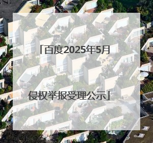 百度2025年5月侵权举报受理公示