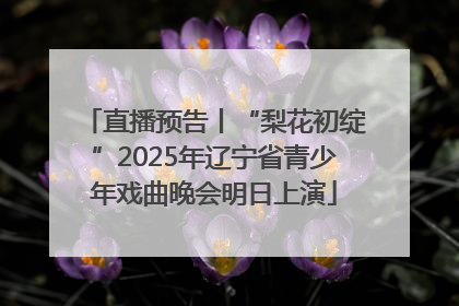 直播预告丨“梨花初绽”2025年辽宁省青少年戏曲晚会明日上演