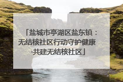 盐城市亭湖区盐东镇：无结核社区行动守护健康 ·共建无结核社区