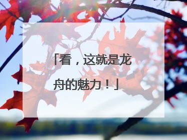 看，这就是龙舟的魅力！