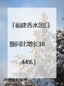 福建香水出口额同比增长16.44%