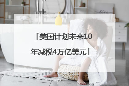 美国计划未来10年减税4万亿美元