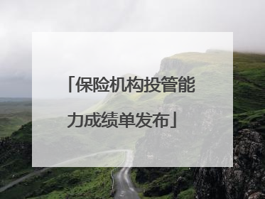 保险机构投管能力成绩单发布