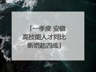 一季度 安徽高技能人才同比新增超四成