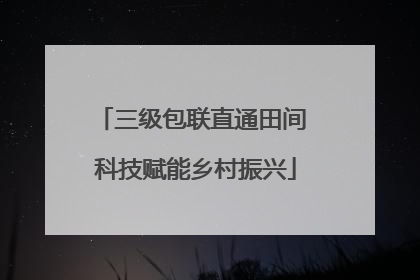 三级包联直通田间 科技赋能乡村振兴