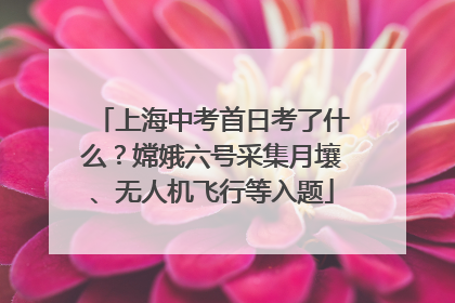 上海中考首日考了什么？嫦娥六号采集月壤、无人机飞行等入题