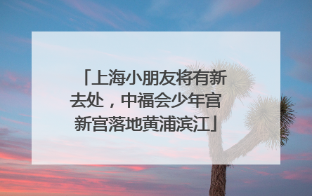 上海小朋友将有新去处，中福会少年宫新宫落地黄浦滨江