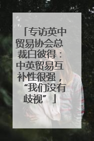 专访英中贸易协会总裁白彼得：中英贸易互补性很强，“我们没有歧视”