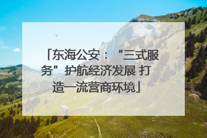 东海公安：“三式服务”护航经济发展 打造一流营商环境