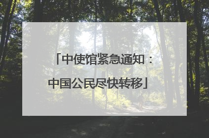 中使馆紧急通知：中国公民尽快转移