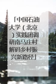 中国石油大学（北京）实践团调研南马庄村解码乡村振兴新路径