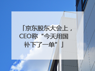 京东股东大会上，CEO称“今天用国补下了一单”