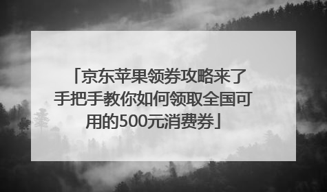 京东苹果领券攻略来了 手把手教你如何领取全国可用的500元消费券