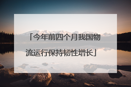 今年前四个月我国物流运行保持韧性增长