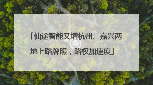 仙途智能又增杭州、嘉兴两地上路牌照，路权加速度
