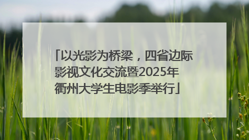 以光影为桥梁，四省边际影视文化交流暨2025年衢州大学生电影季举行