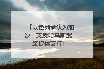 以色列承认为加沙一支反哈马斯武装提供支持