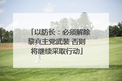 以防长：必须解除黎真主党武装 否则将继续采取行动