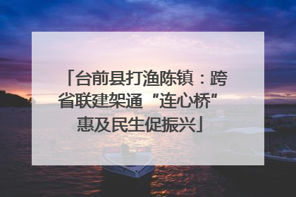 台前县打渔陈镇：跨省联建架通“连心桥” 惠及民生促振兴