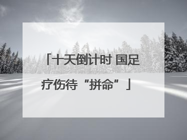 十天倒计时 国足疗伤待“拼命”