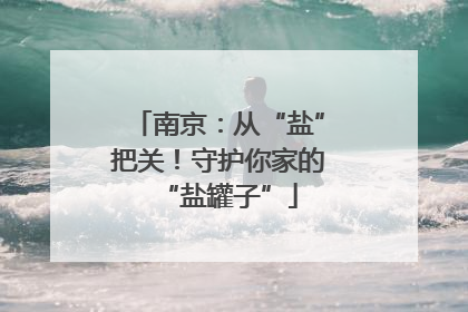 南京：从“盐”把关！守护你家的“盐罐子”