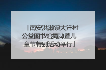 南安洪濑镇大洋村公益图书馆揭牌暨儿童节特别活动举行