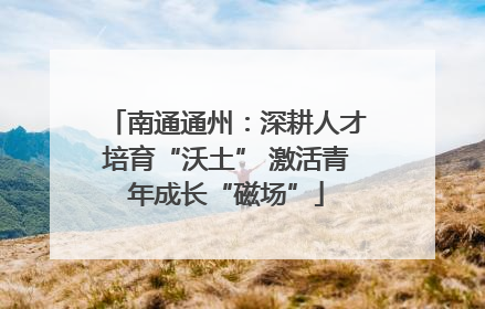 南通通州：深耕人才培育“沃土” 激活青年成长“磁场”