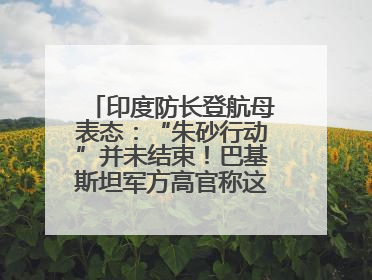 印度防长登航母表态：“朱砂行动”并未结束！巴基斯坦军方高官称这是一种危险的状况……
