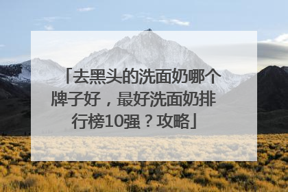 去黑头的洗面奶哪个牌子好，最好洗面奶排行榜10强？攻略