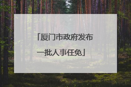 厦门市政府发布一批人事任免