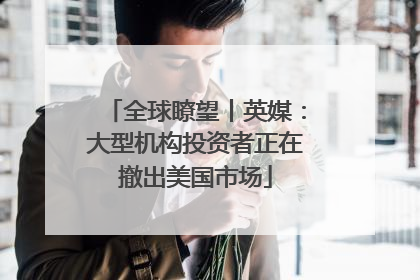 全球瞭望丨英媒：大型机构投资者正在撤出美国市场