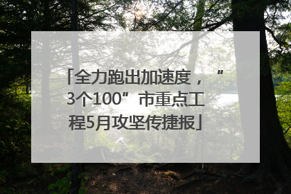 全力跑出加速度，“3个100”市重点工程5月攻坚传捷报