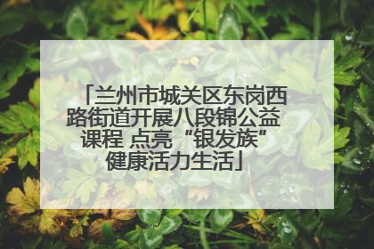 兰州市城关区东岗西路街道开展八段锦公益课程 点亮“银发族”健康活力生活